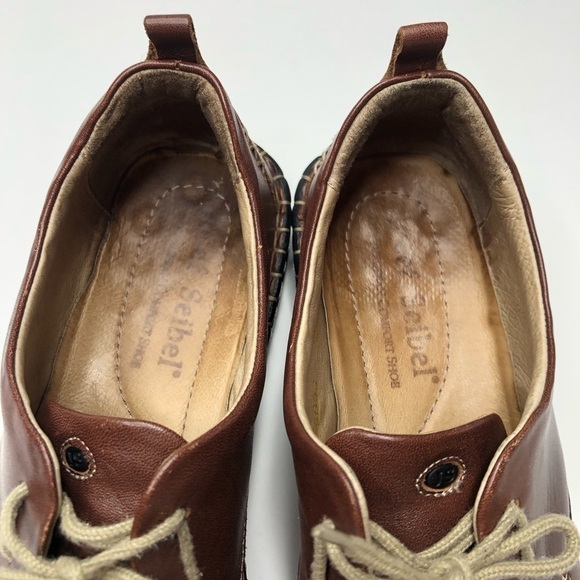 JOSEF Seibel Lindsay Brandy Brown Tan Lace-up Stitched Oxford Shoes SIZE 9 - Picture 12 of 16